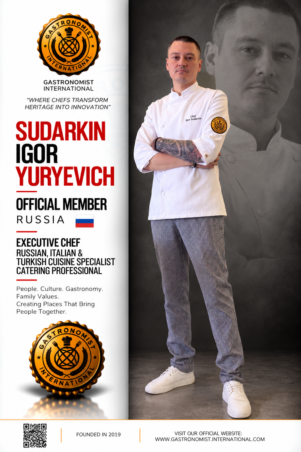 Chef Igor Yuryevich Sudarkin: A Versatile Culinary Career Across Russian, Italian, and Turkish Cuisine