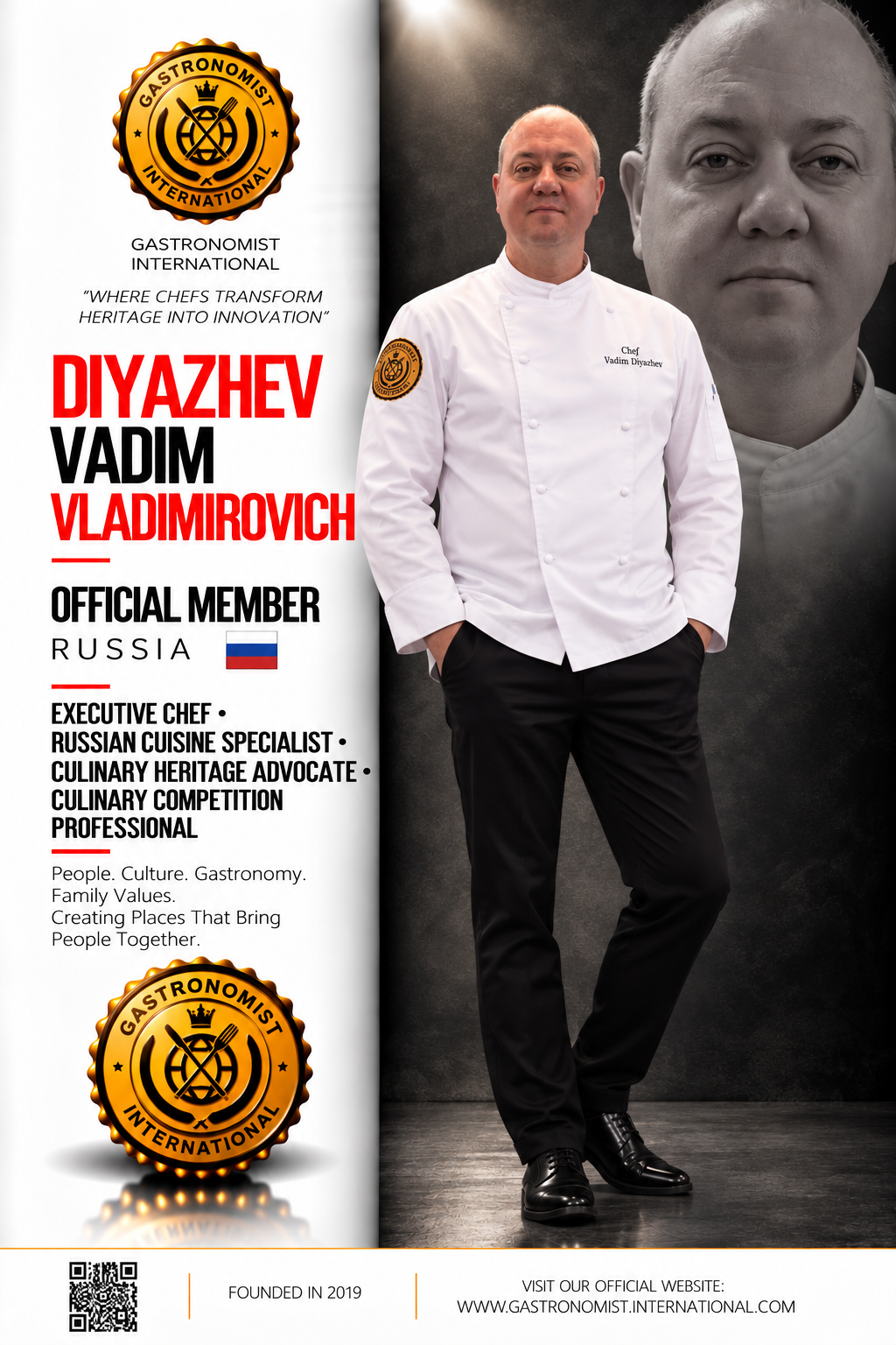 Chef Vadim Vladimirovich Diyazhev: 24 Years in the Culinary Profession and a Commitment to Russian Cuisine